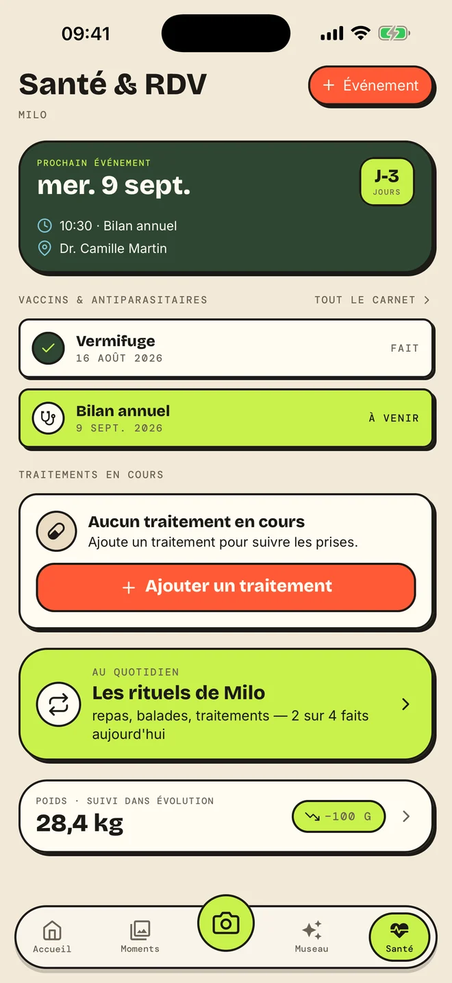 Aperçu de l’écran — La santé